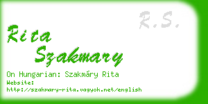 rita szakmary business card